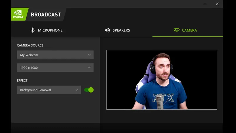 NVIDIA Broadcast kamera