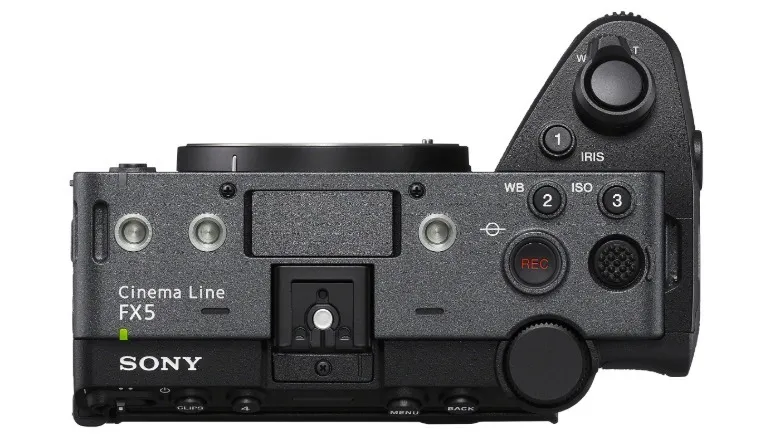 Sony FX5 Cinema Line camera shown from the top