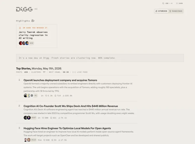 Digg tries again, this time as an AI news aggregator | TechCrunch