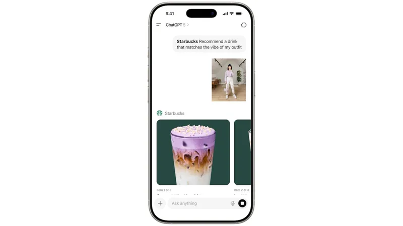 Starbucks app in ChatGPT.