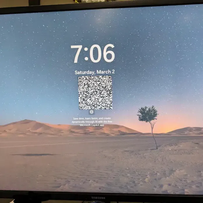 Microsoft kilid ekranında reklam