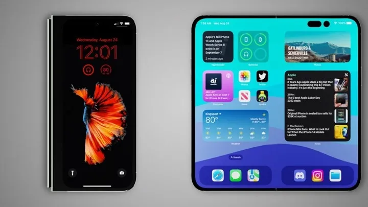qatlanan iphone galaxy fold