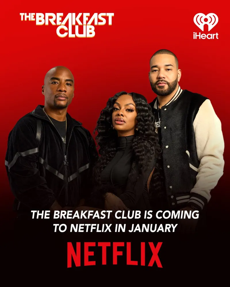 We're inc Incredibly excited to announce The Breakfast Club's new exclusive  partnership with iHeartMedia and Netflix 🎬✨ Starting early 2026, Netflix  will be the exclusive home for video episodes, expanding its global