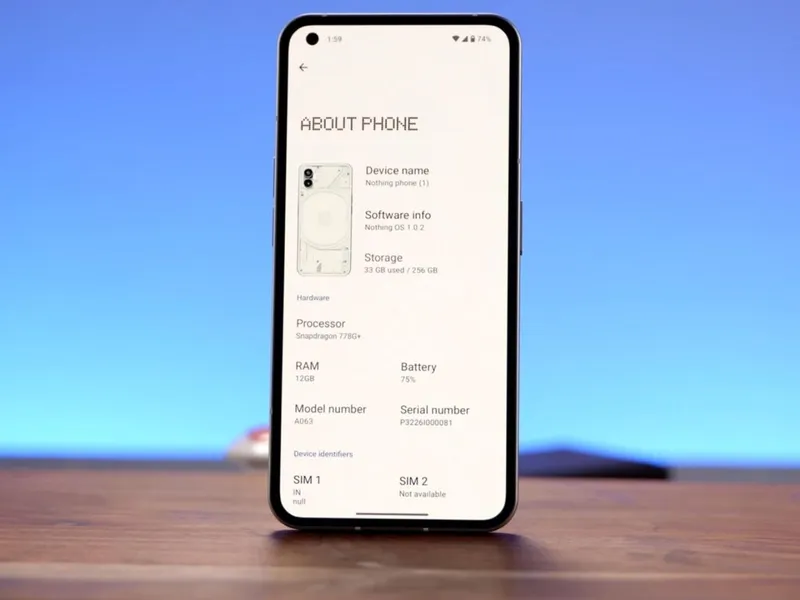 nothing phone 1 ekran