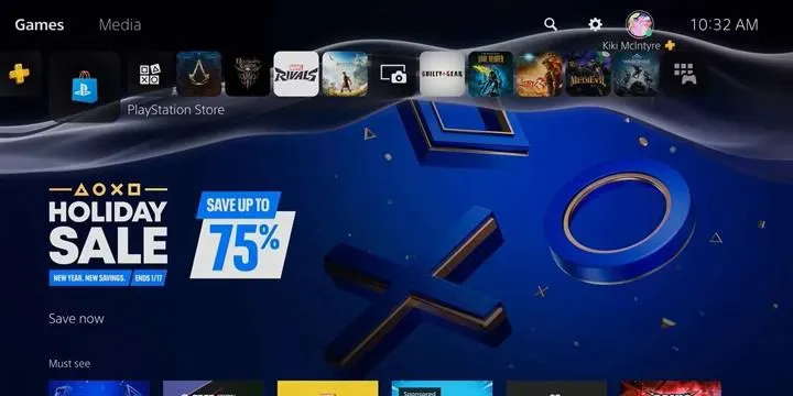 PlayStation 5 interfeysi
