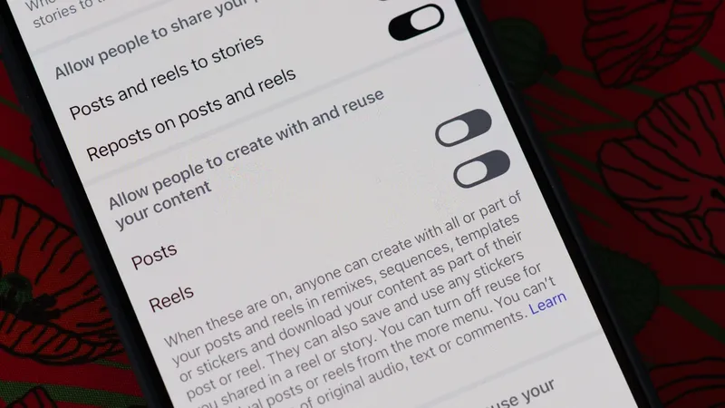 Instagram iOS setting for opting out of new Muse Image AI remixing