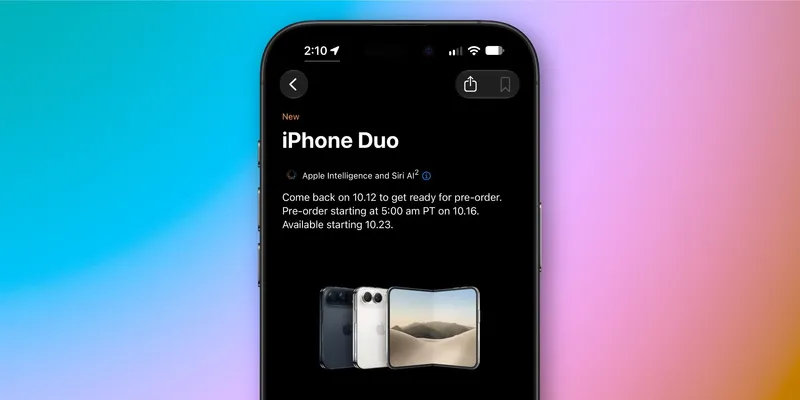Apple qatlanan iPhone Duo üçün ön sifariş hazırlığını 12 oktyabrda açacaq
