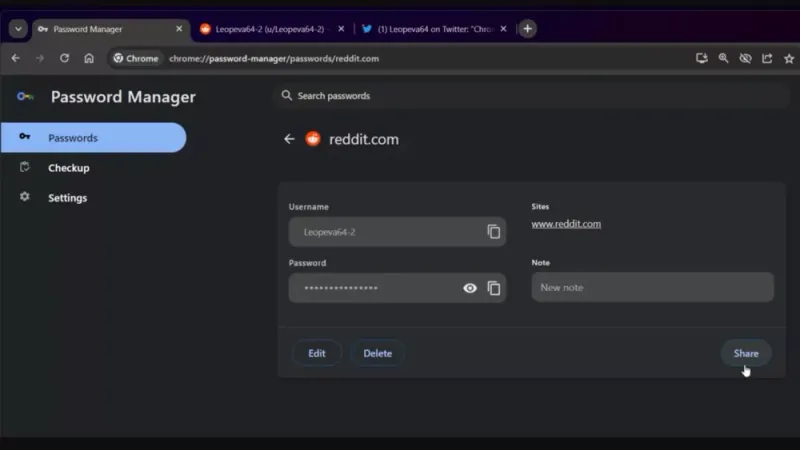Chrome parollarınızı