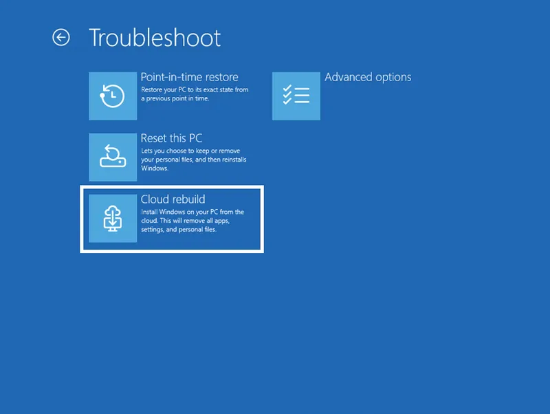 Windows 11-i internetdən bərpa edən funksiya sınaqdadır: əsas disk silinir