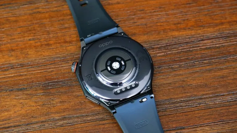 Oppo Watch X3 on a table, face down.