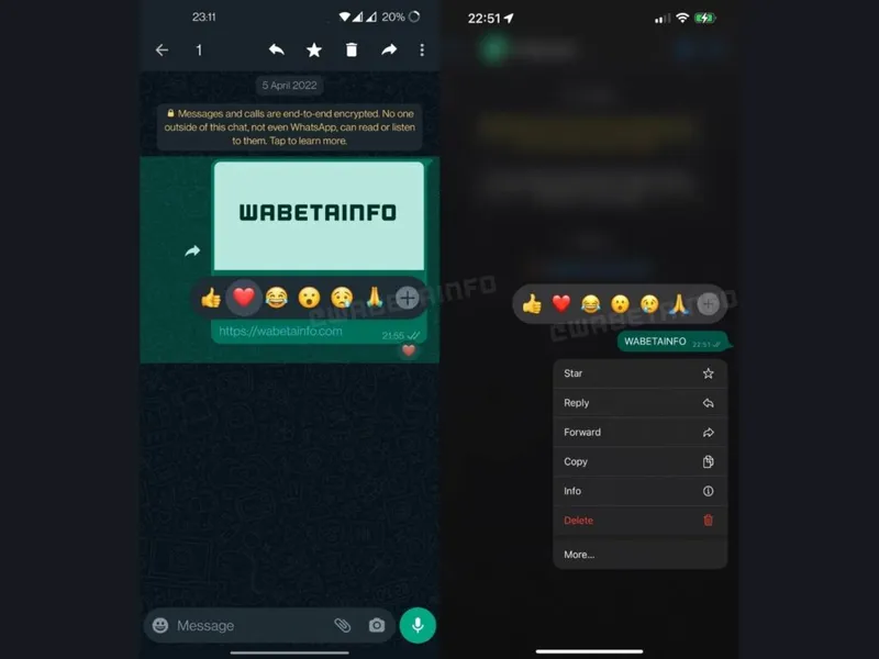 whatsapp istənilən emoji reaksiya