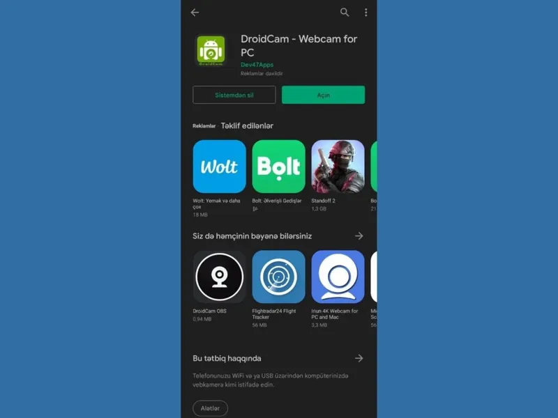 droidcam tətbiqini yükləyin