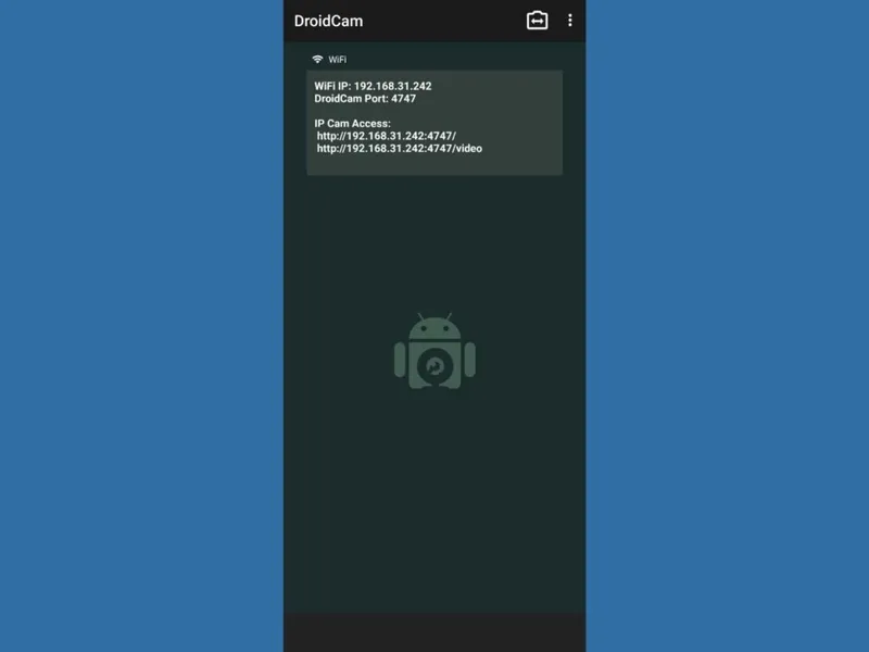 droidcam mobil parametrlər