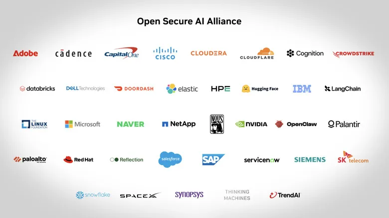 Open Secure alliance group companies are shown including NVIDIA, Microsoft, Dell and SpaceX
