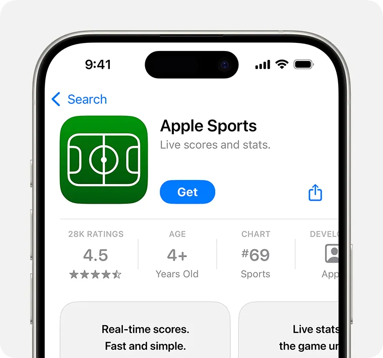 How to use Apple Sports on your iPhone - Apple Support (AM)