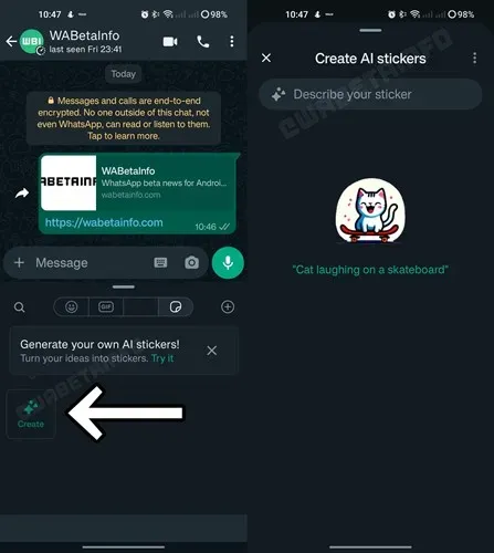 WhatsApp süni intellekt stikerləri