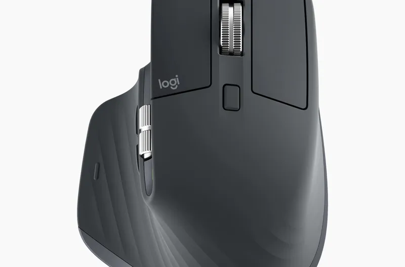 Logitech's MX Master 3S wireless mouse on a white background.