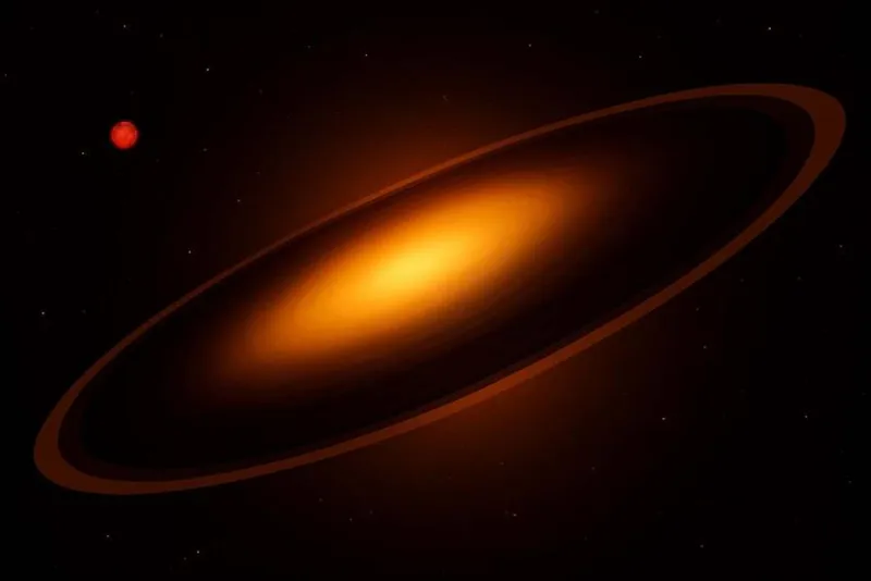 An artist depicting ASASSN-24fw's eclipse