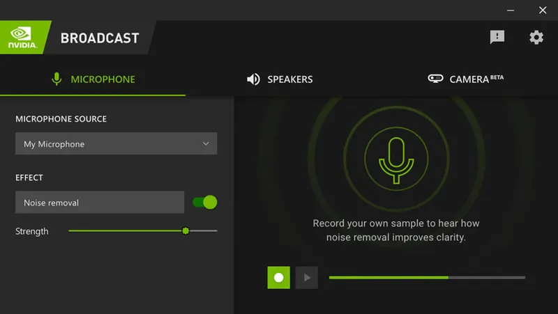 NVIDIA Broadcast tetbiq